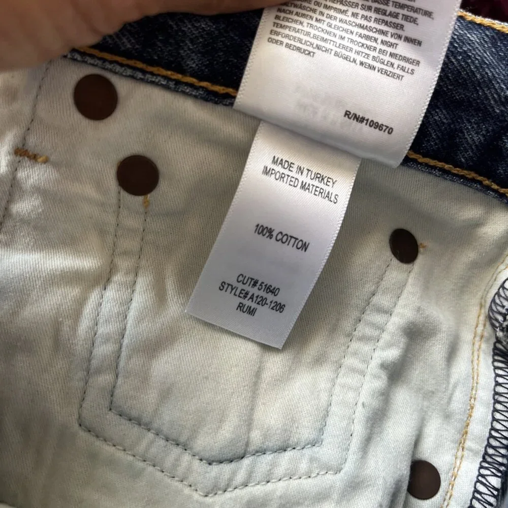 AGOLDE Rumi Mid Length Denim Shorts Frayed Hem Distressed Precision Wash Sz 28 - Picture 5 of 5